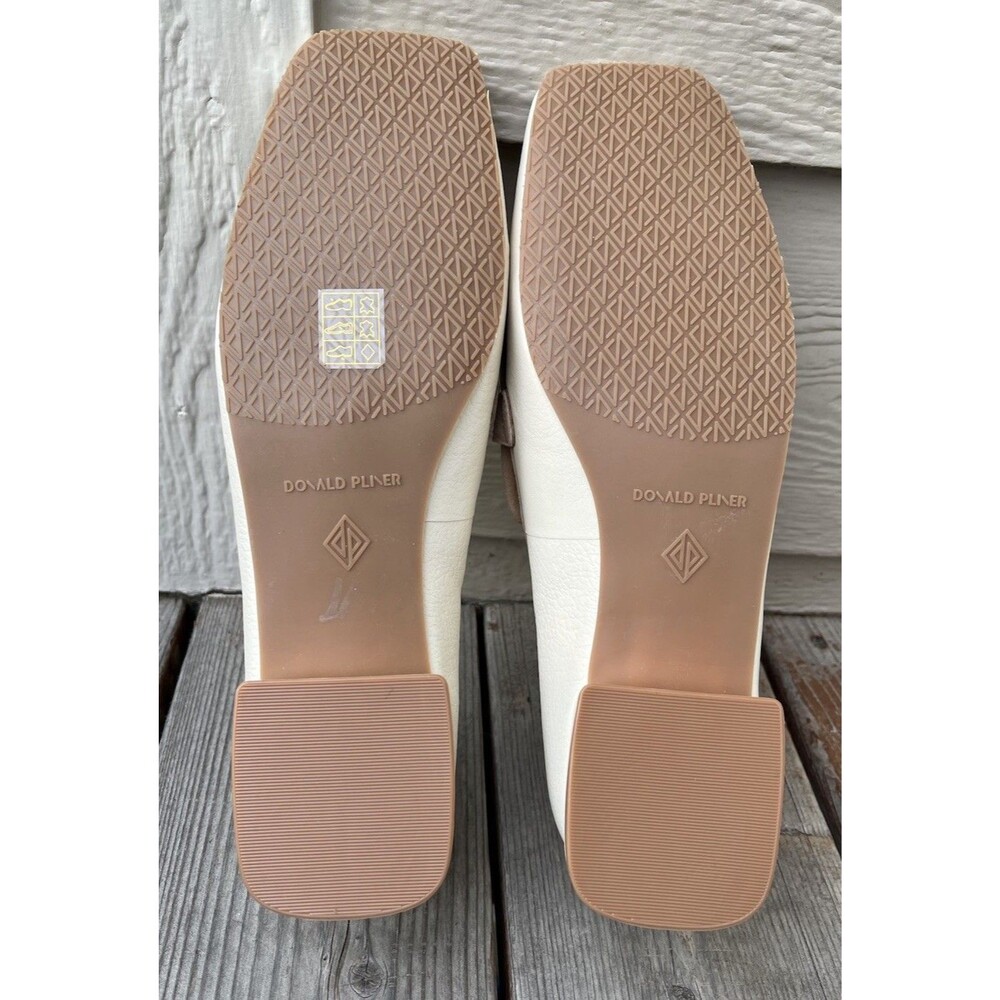 New! Donald Pliner Saeli Women's 10 Cream Leather Loafers Kiltie Horsebit Detail - Picture 12 of 14